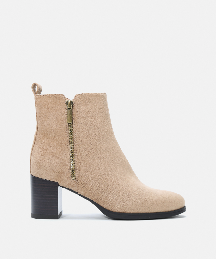 Botines tac&oacute;n cremallera externa